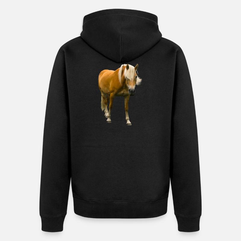 chevaux de course équitation cavalier - Veste à capuche bio Premium Unisexe - noir