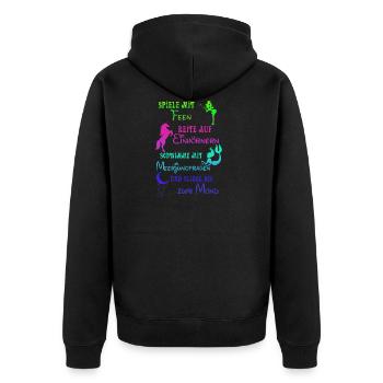fee einhorn meerjungfrau mond - Unisex Premium Bio Zip Hoodie - Schwarz - Hinten - Nico (187cm)