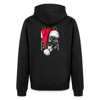 GERMAN SHEPHERD DOG German Shepherd Christmas - Unisex Premium Organic Zip Hoodie - black - Back - Nico (187cm)