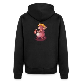 Mole underground - Unisex Premium Organic Zip Hoodie - black - Back - Nico (187cm)
