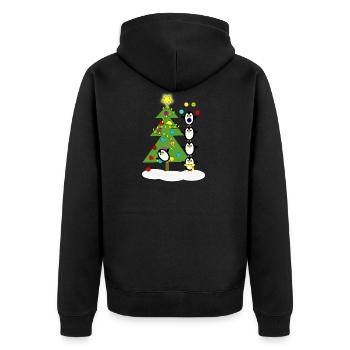 pingouins de Noël - Veste à capuche bio Premium Unisexe - noir - Dos - Nico (187cm)