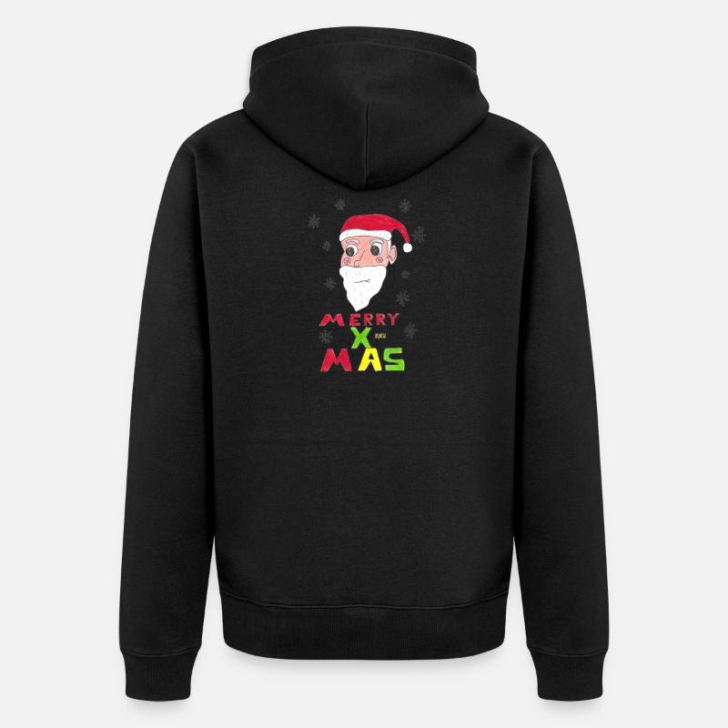 Père Noël Merry X-MAS - Veste à capuche bio Premium Unisexe - noir