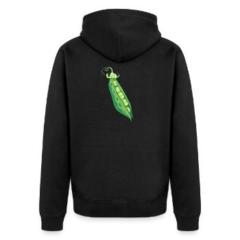 Pea peas pea pod vegetable gift - Unisex Premium Organic Zip Hoodie - black - Back - Nico (187cm)