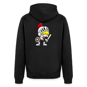 schwert sword knight ritter axt axe ax23 - Unisex Premium Bio Zip Hoodie - Schwarz - Hinten - Nico (187cm)