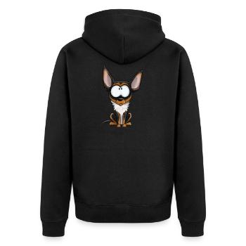 I'm Chihuahua - Black White Fire - Unisex Premium Organic Zip Hoodie - black - Back - Nico (187cm)
