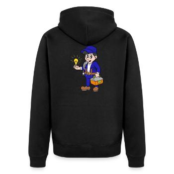 electrician - Unisex Premium Organic Zip Hoodie - black - Back - Nico (187cm)