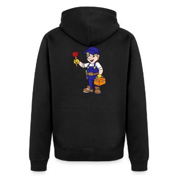 Installateur de gaz et d'eau - Veste à capuche bio Premium Unisexe - noir - Dos - Nico (187cm)