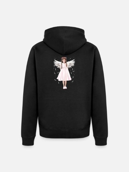 Engel oder (B)Engel - Unisex Premium Bio Zip Hoodie - Schwarz