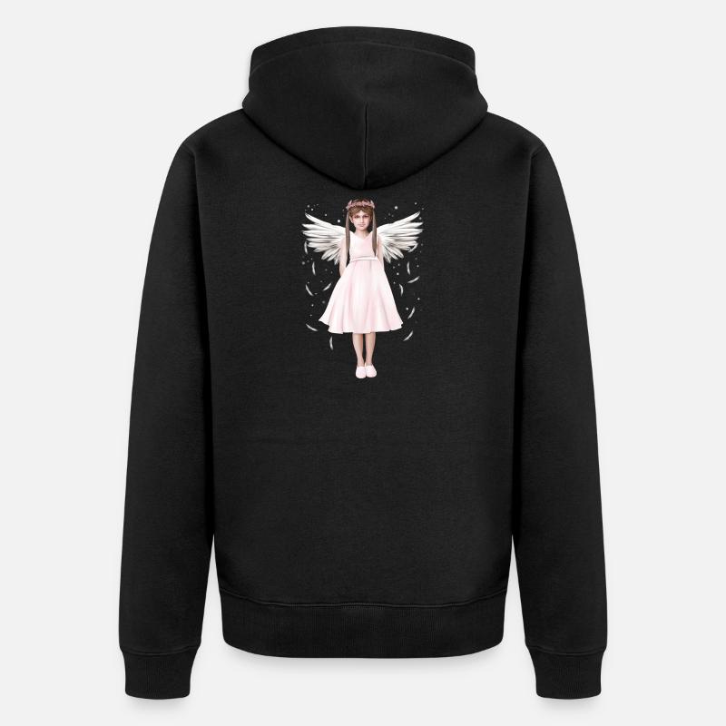 Engel oder (B)Engel - Unisex Premium Bio Zip Hoodie - Schwarz