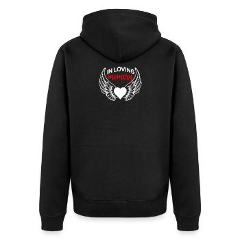 RIP cadeau de deuil funérailles amour coeur - Veste à capuche bio Premium Unisexe - noir - Dos - Nico (187cm)