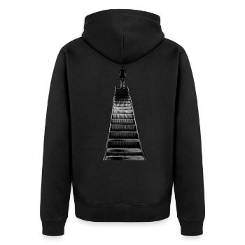 Stairway to Heaven - Unisex Premium Organic Zip Hoodie - black - Back - Nico (187cm)