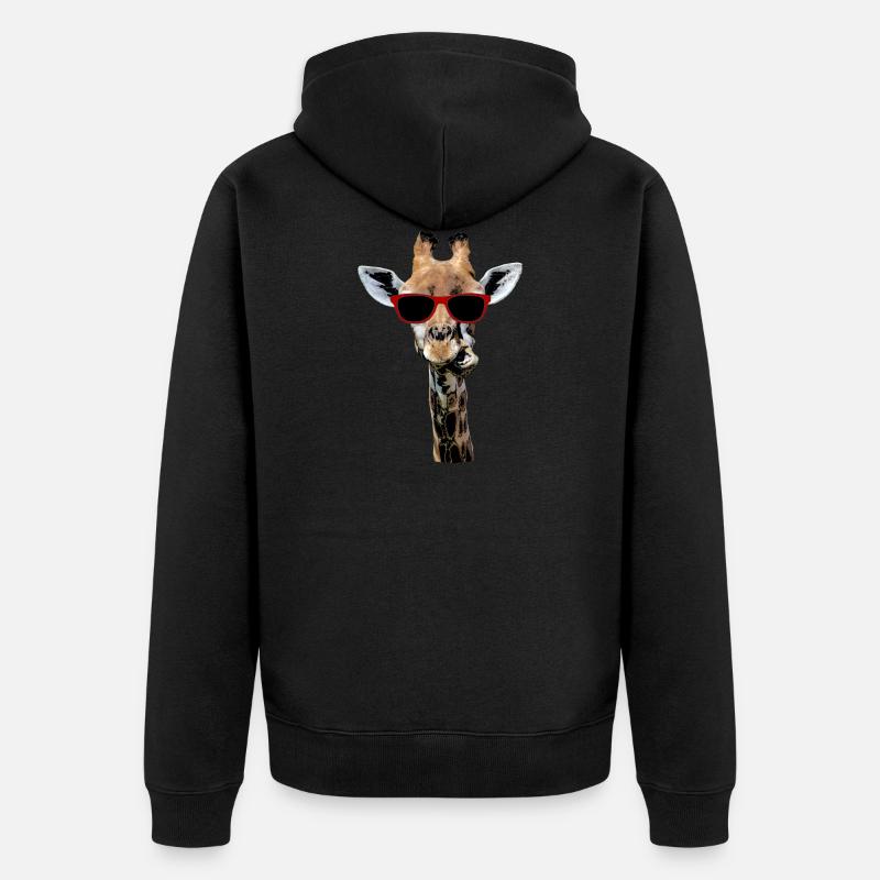 Giraffen Tier Giraffe witzig Hals Geschenk - Unisex Premium Bio Zip Hoodie - Schwarz