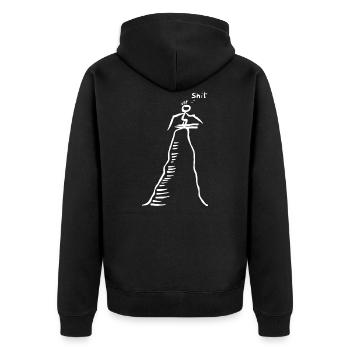 Skier with skis on the mountain - shit - Unisex Premium Organic Zip Hoodie - black - Back - Nico (187cm)