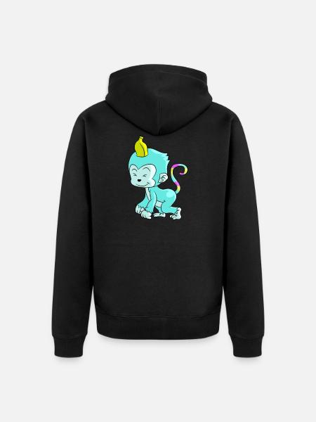 Singe banane banane bébé cadeau enfant - Veste à capuche bio Premium Unisexe - noir