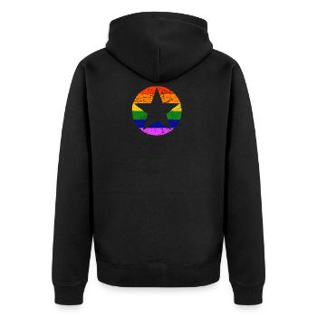 CSD Rainbow LGBT Gay Star - Veste à capuche bio Premium Unisexe - noir - Dos - Nico (187cm)