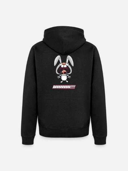 Lustiger Comic Hase! - Unisex Premium Bio Zip Hoodie - Schwarz
