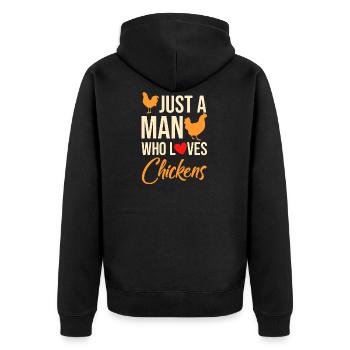 Chicken Owner Poultry Farmer Gag - Unisex Premium Organic Zip Hoodie - black - Back - Nico (187cm)