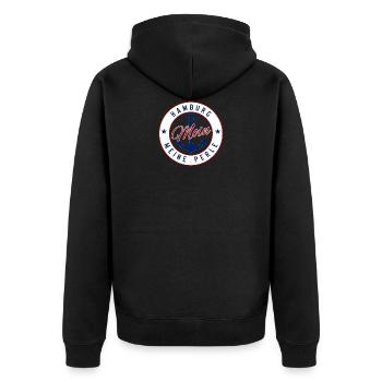 Hamburg Maritim Perle Anker Norddeutschland - Unisex Premium Bio Zip Hoodie - Schwarz - Hinten - Nico (187cm)
