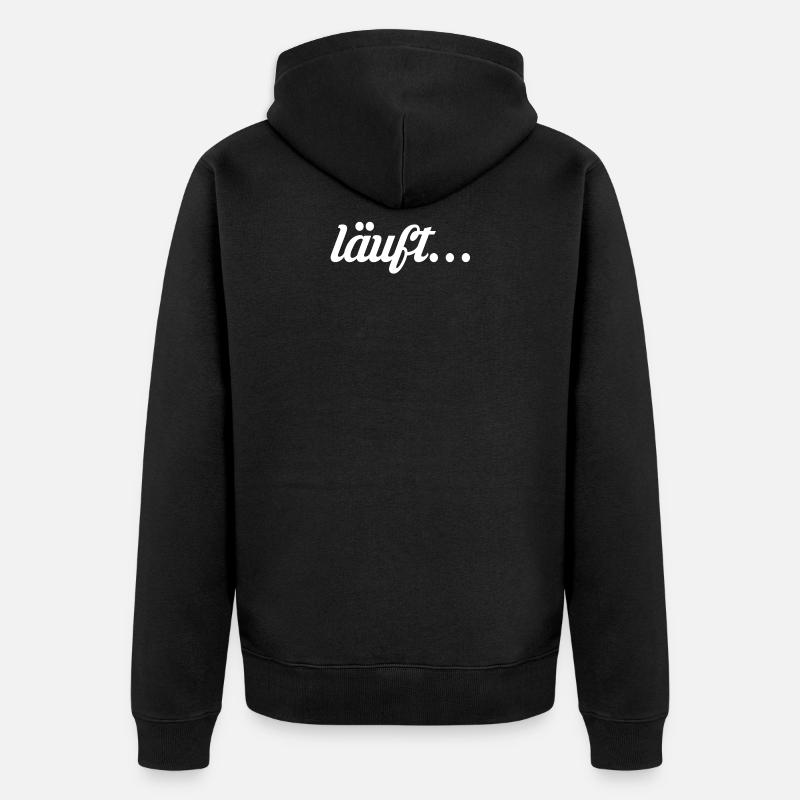 Statement Schriftzug Läuft - Unisex Premium Bio Zip Hoodie - Schwarz