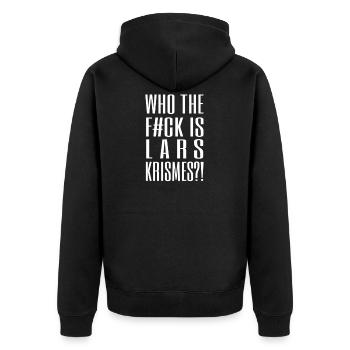 Lars Krismes?! - Unisex Premium Bio Zip Hoodie - Schwarz - Hinten - Nico (187cm)