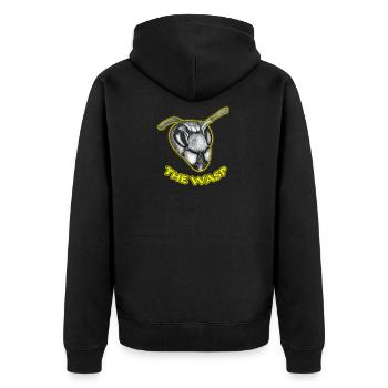 Drawn The Wasp - Unisex Premium Organic Zip Hoodie - black - Back - Nico (187cm)