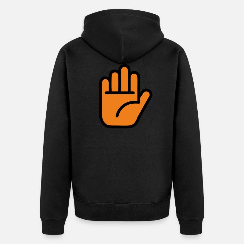 Main / Arrêt / Non. - Veste à capuche bio Premium Unisexe - noir