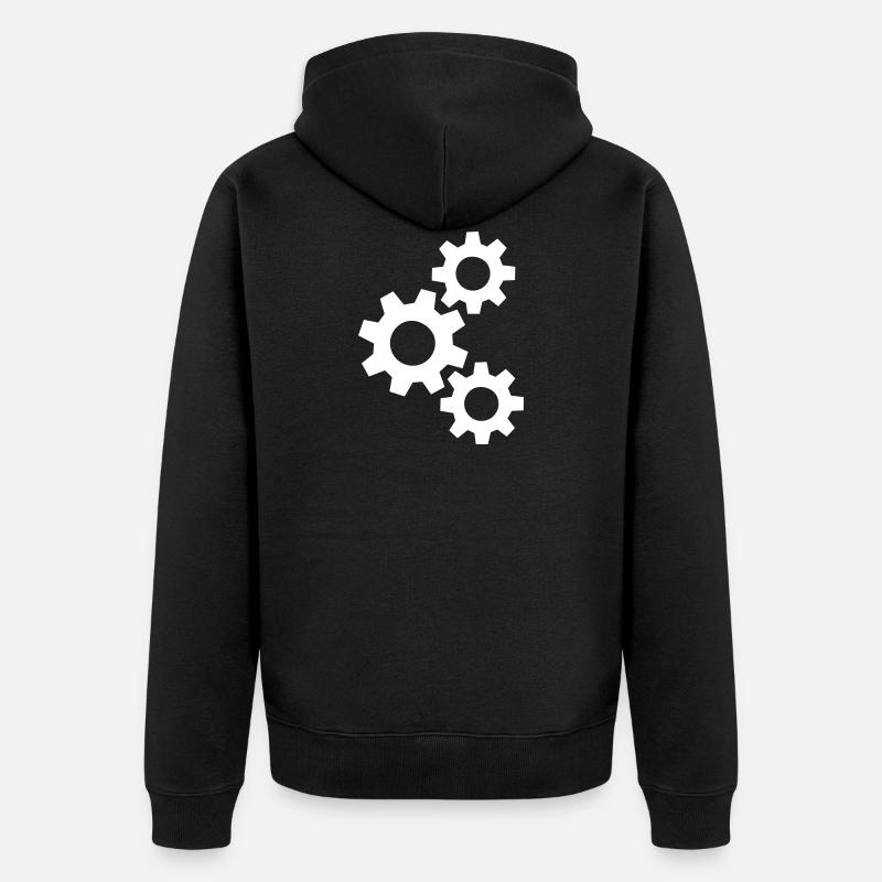 Les engrenages qui s’entremêlent - Veste à capuche bio Premium Unisexe - noir