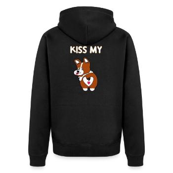 Embrasse mon chien Corgi Hund - Veste à capuche bio Premium Unisexe - noir - Dos - Nico (187cm)