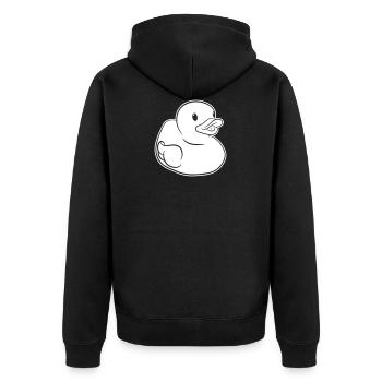 Rubber Duck – Funny Rubber Duck for Bathtub - Unisex Premium Organic Zip Hoodie - black - Back - Nico (187cm)