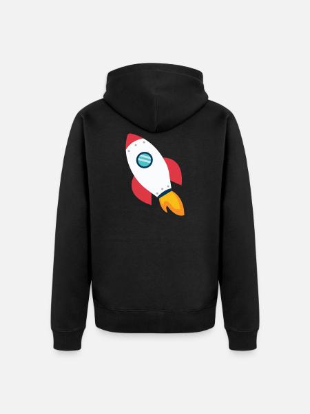 rocket - Unisex Premium Organic Zip Hoodie - black