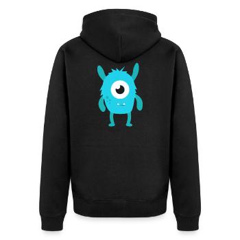 monster - Unisex Premium Bio Zip Hoodie - Schwarz - Hinten - Nico (187cm)