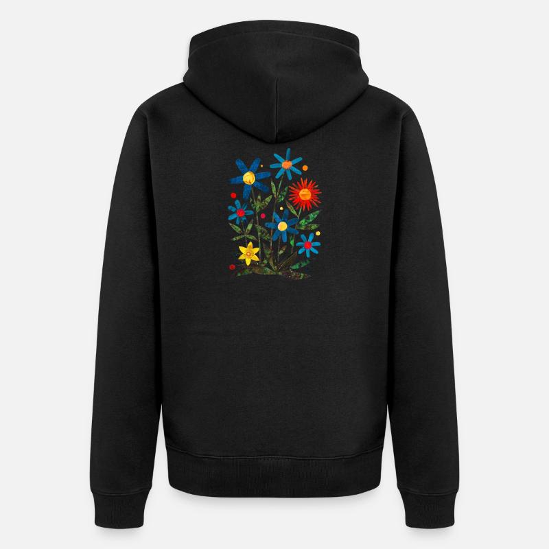 Fleurs - Veste à capuche bio Premium Unisexe - noir