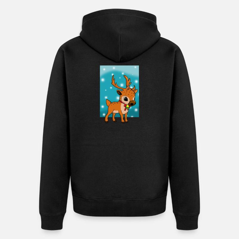 Renne de Noël - Veste à capuche bio Premium Unisexe - noir