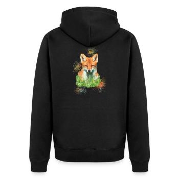 magnifique renard - Veste à capuche bio Premium Unisexe - noir - Dos - Nico (187cm)