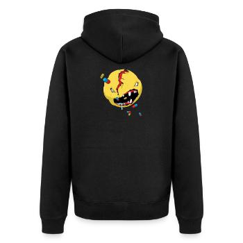 V's Favorit - Unisex Premium Bio Zip Hoodie - Schwarz - Hinten - Nico (187cm)