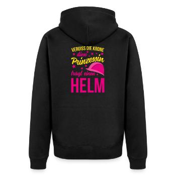Krone prinzessin helm Geschenk Gerüstbauer Beruf - Unisex Premium Bio Zip Hoodie - Schwarz - Hinten - Nico (187cm)