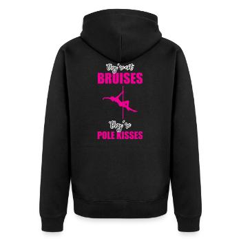 They're Not Bruises, They're Pole Kisses - Unisex Premium Organic Zip Hoodie - black - Back - Nico (187cm)