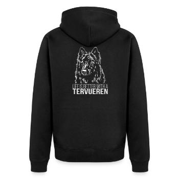 TERVUEREN Life is better Hunde Spruch Wilsigns - Unisex Premium Organic Zip Hoodie - black - Back - Nico (187cm)