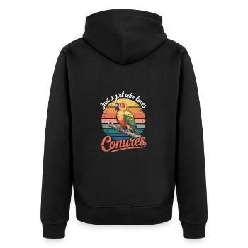 Juste une fille qui aime les Conures - Veste à capuche bio Premium Unisexe - noir - Dos - Nico (187cm)