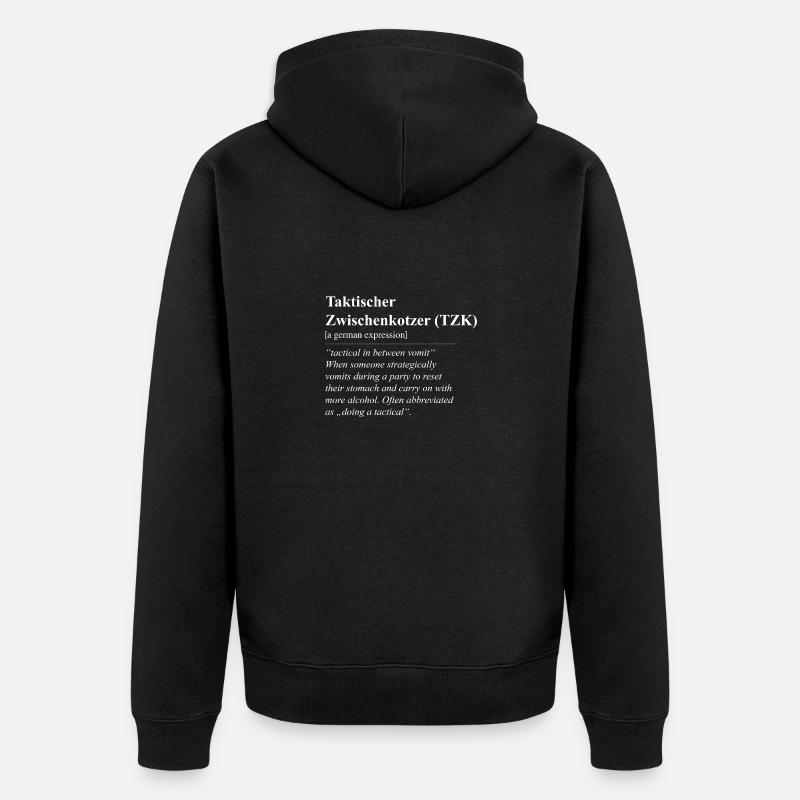 Tactical Interjection Funny Phrase - Unisex Premium Organic Zip Hoodie - black
