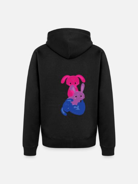 Bisexual Rabbit Bisexual - Unisex Premium Organic Zip Hoodie - black