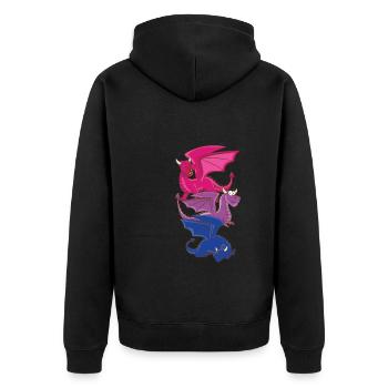 Bisexual Dragon Bisexual - Unisex Premium Organic Zip Hoodie - black - Back - Nico (187cm)