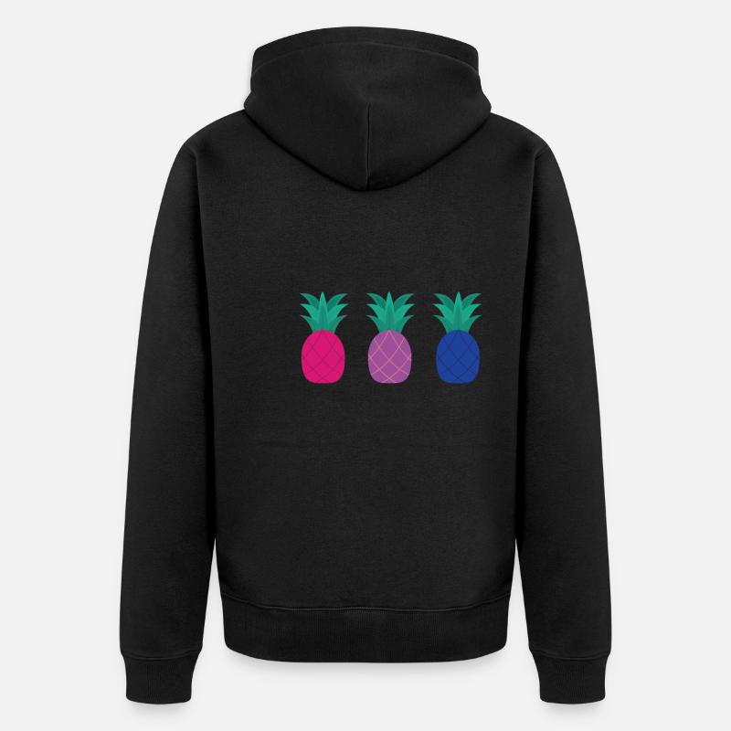 Bisexual Pineapple Bisexual Pineapple - Unisex Premium Organic Zip Hoodie - black