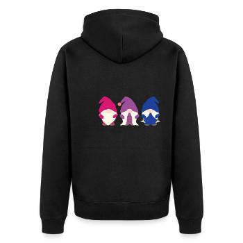 Gnome bisexuel Gnome Bisexuel Gnome Cadeau - Veste à capuche bio Premium Unisexe - noir - Dos - Nico (187cm)