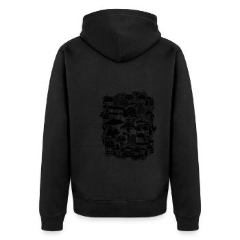 chalet noyau forêt noyau coeur coeur cadeau - Veste à capuche bio Premium Unisexe - noir - Dos - Nico (187cm)