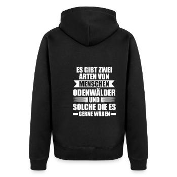 Odenwald Heimat Odenwälder Geschenk - Unisex Premium Bio Zip Hoodie - Schwarz - Hinten - Nico (187cm)
