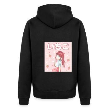 Japanese Japanese Strawberry Milk Gift - Unisex Premium Organic Zip Hoodie - black - Back - Nico (187cm)