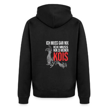 Kois Fisch Koifisch Geschenk - Unisex Premium Bio Zip Hoodie - Schwarz - Hinten - Nico (187cm)