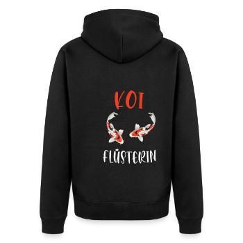 Kois Flüsterin Koifisch Geschenk - Unisex Premium Bio Zip Hoodie - Schwarz - Hinten - Nico (187cm)