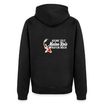 Kois Fisch Koi Flüsterer Geschenk - Unisex Premium Bio Zip Hoodie - Schwarz - Hinten - Nico (187cm)
